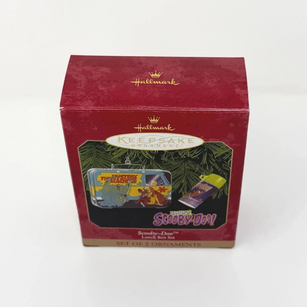 1999 Hallmark Scooby-Doo Lunch Box Set 2 Ornaments Vintage Mystery Machine